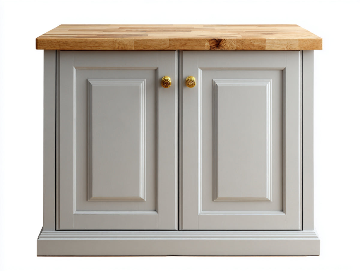 Aparadores madera 120x45x90 cm - Gris-Marrón-Dorado - Diseño clásico con puertas