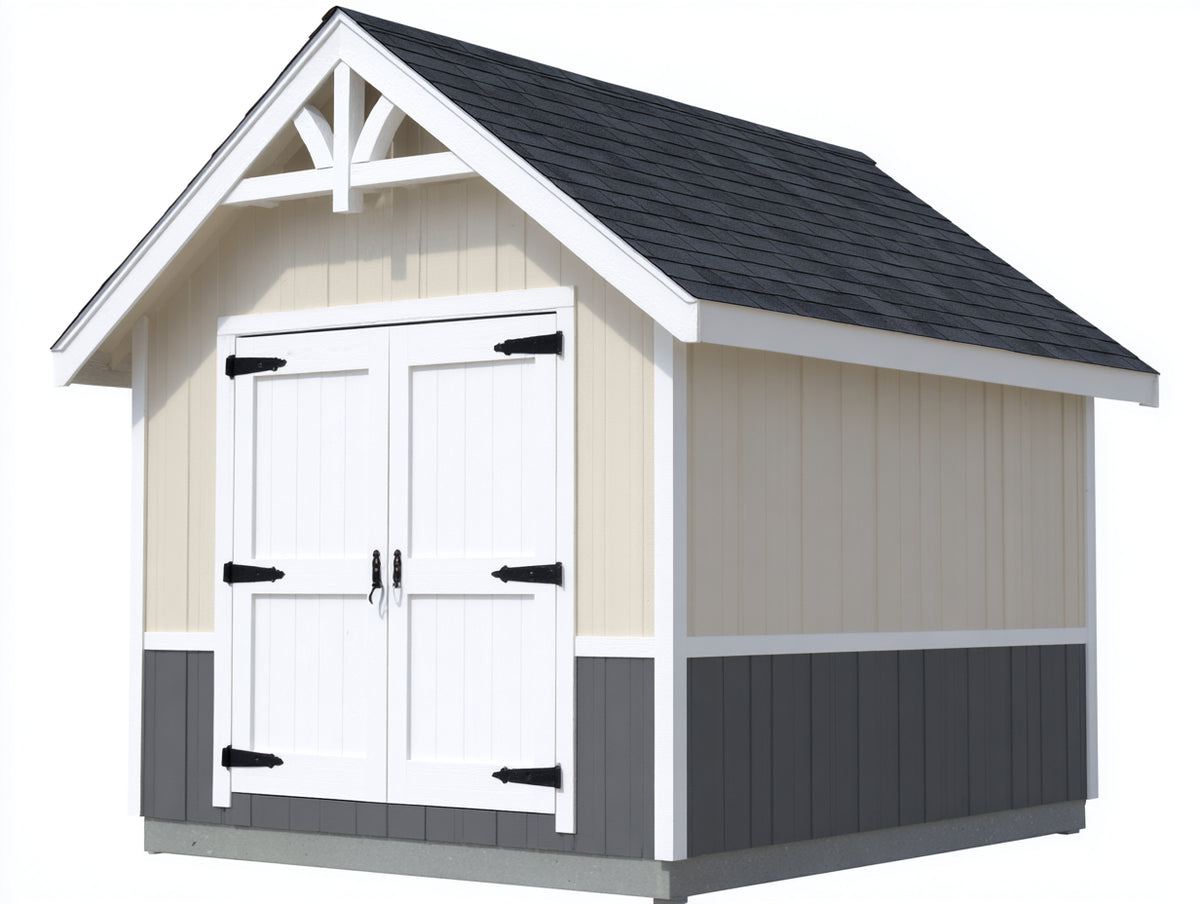Casetas de jardín madera 200x160x220 cm - Blanco-Crema-Gris-Negro - Diseño clásico con puerta doble