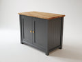 Aparador de madera 110x45x82 cm - gris y natural - diseño clásico moderno