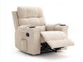 Sillones reclinables de tela 96x94x108 cm - beige claro - sillón relax con portavasos integrados