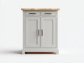 Aparadores madera 100x40x115 cm - gris claro-natural - con puertas y cajones