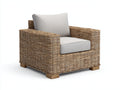 Sillones de ratán ratán natural y tela 95x85x82 cm - Natural-Beige - Diseño rústico amplio