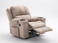 Sillones reclinables 98x94x108 cm de tela - beige - estilo moderno con reposapiés