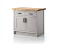 Aparador de madera 110x45x90 cm - gris y natural - diseño moderno con 2 puertas y 2 cajones