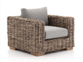 Sillón de ratán 105x88x76 cm - natural y beige - diseño exterior