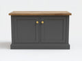 Aparadores madera 140x45x90 cm - Gris oscuro-Marrón-Dorado - Diseño contemporáneo con puertas