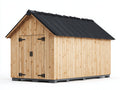 Casetas de jardín madera 340x230x245 cm - natural-negro - con puertas dobles