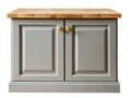 Aparador de madera 120x42x86 cm - gris y natural - diseño clásico con 2 puertas