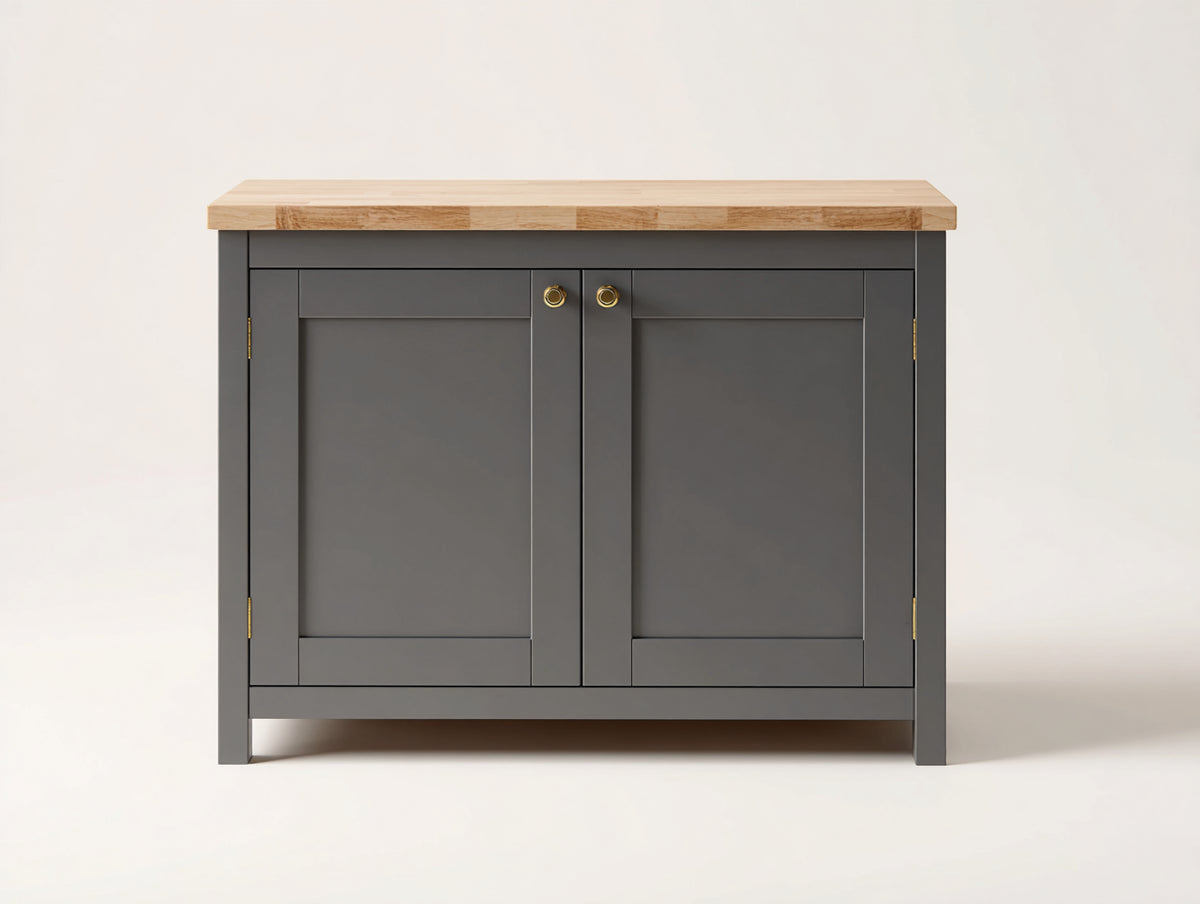 Aparadores madera 118x42x88 cm - gris-natural - con puertas