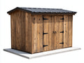 Casetas de jardín de madera 260x180x200 cm - marrón natural-negro - cobertizo exterior con techo metálico